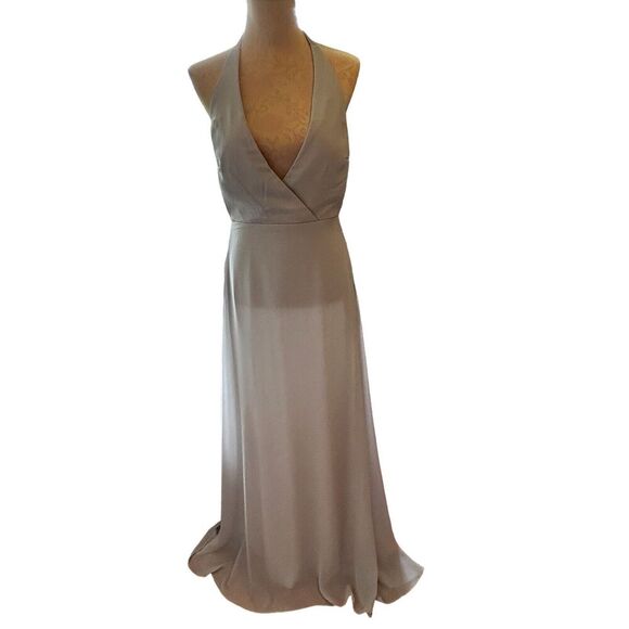 NWT BIRDIE GREY Women’s Halter Gray Cocktail/Party/Bridesmaid Lined Dress Size M - Picture 3 of 15